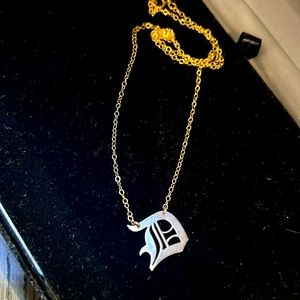 Gold plated letter D necklace